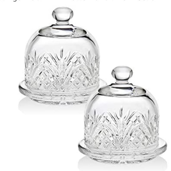 ๐NWOT Godinger Shanon Dublin Crystal Mini Domed Butter Server Dish Set Of 2
